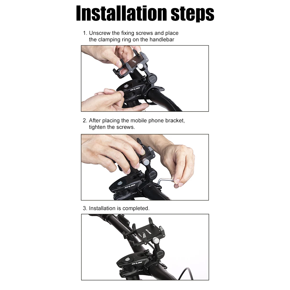 GUB PLUS 21 オートバイバイク電話ホルダー アルミ合金クリップスタンド 回転可能 調整可能 滑り止め 22.2-31.8mm ハンドルバー用