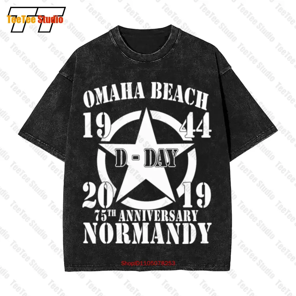 Omaha Beach D Day 1944 2019 Star 75Th Anniversary Normandy Vintage Oversized T-Shirt 6YBK