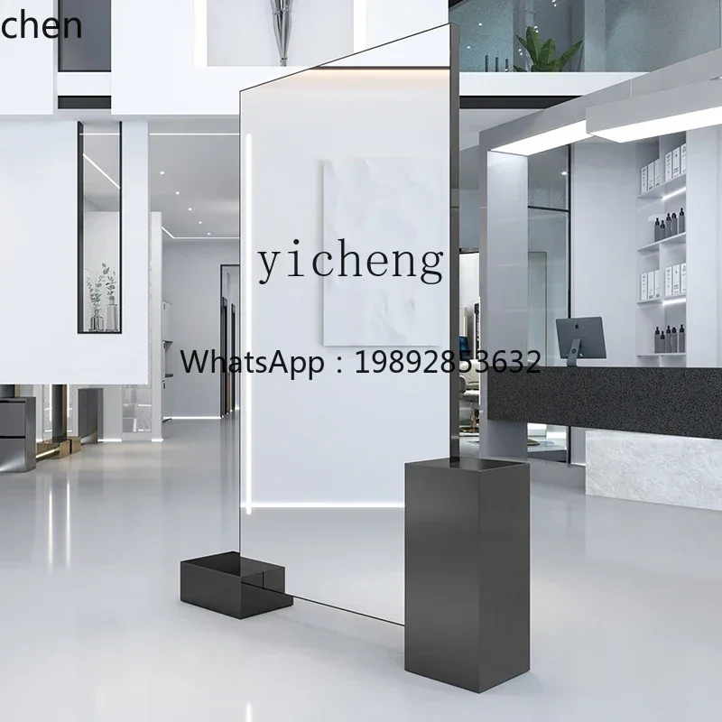YFY  hairdresser high-end mirror table single and double-sided floor mirror barber shop hair cutting mirror