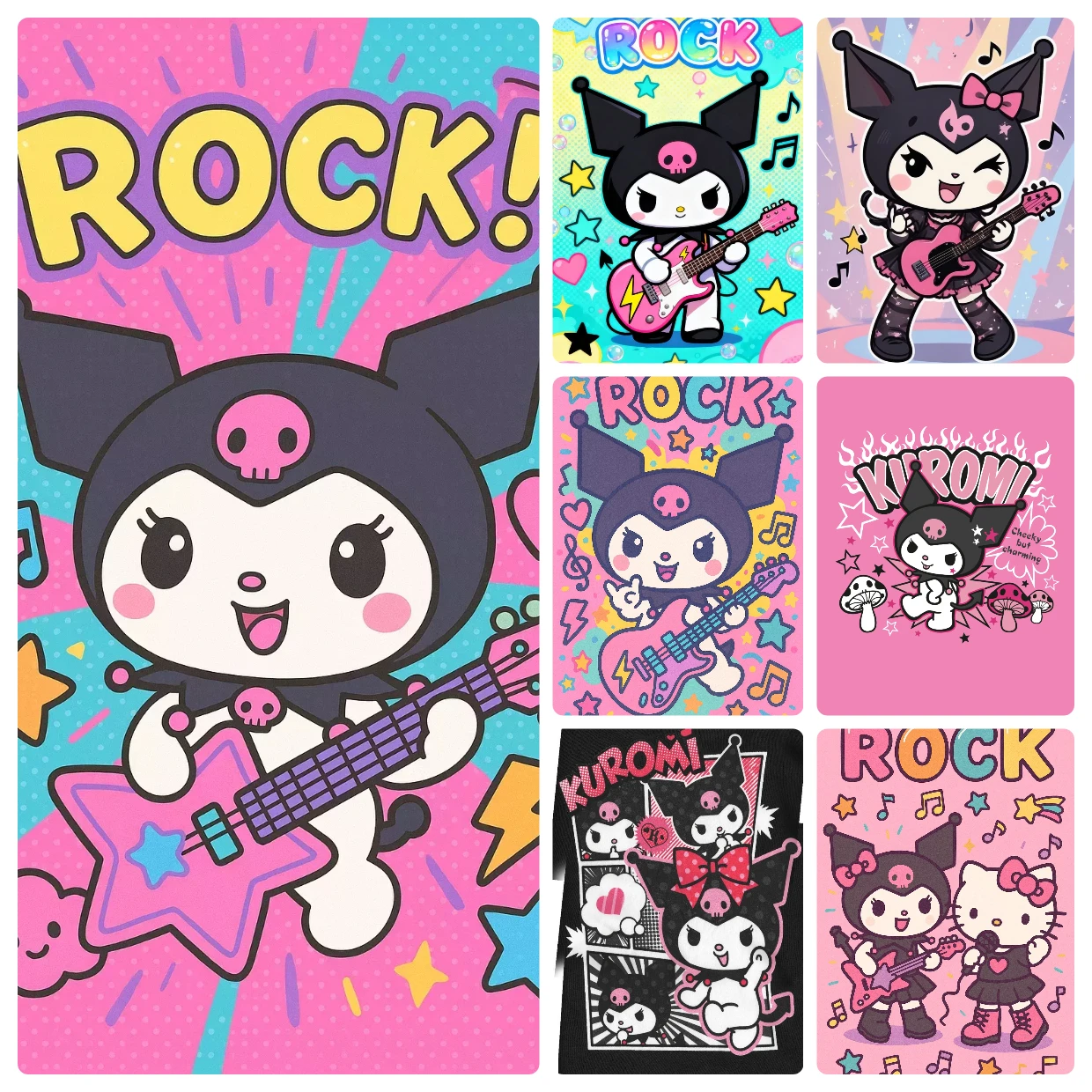 Acrylic Paint By Numbers Sanrio Kuromi Art Oil Painting Package Art Picture For Bedroom Wall Adults Hand Painted Unique Gift