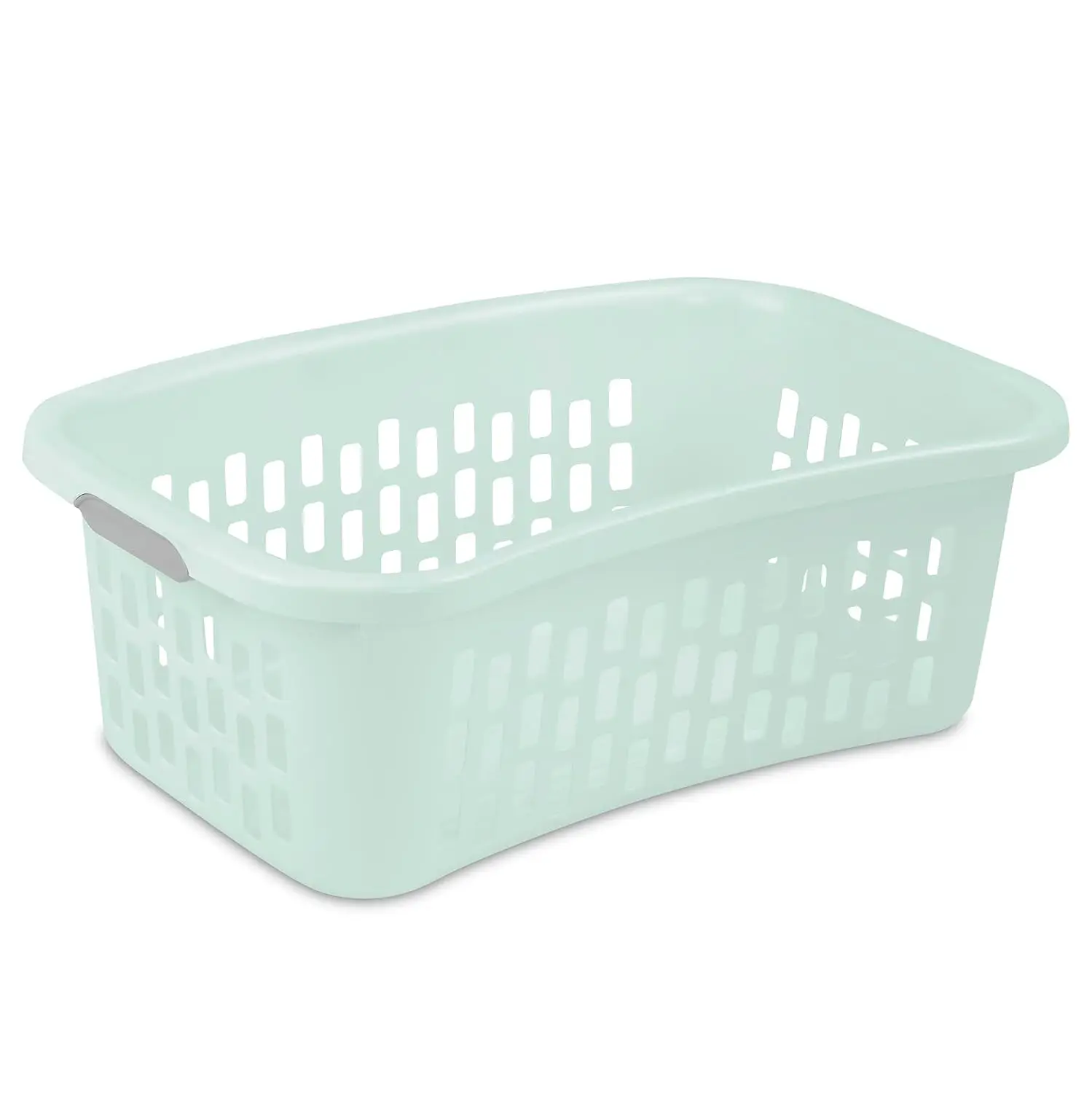 18 Pack Mint Plastic Laundry Baskets, 1.5 Bushel Rectangular Clothes Hampers with Comfort Grip Handles and Reinforced Rim