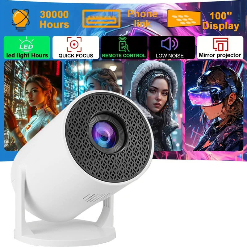 

M5 Mini projector, supports 480P 50ANSI, Wireless Screen Mirroring,USB Plug,adjustable 180° projection angle,Glow Party Supplies