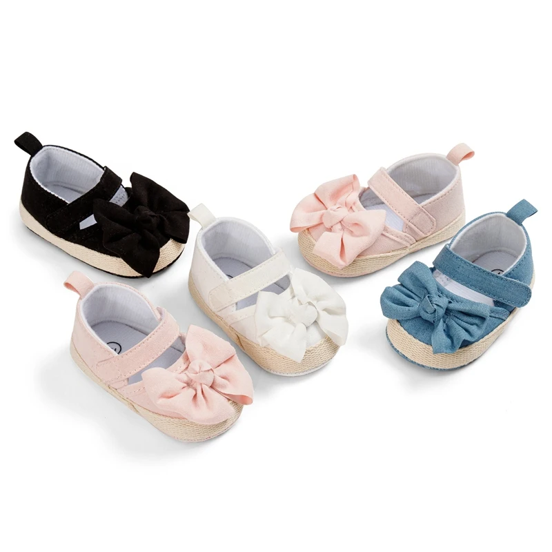 Summer Toddler Baby Girl Shoes Flowers Bow 0-1Years Infant Girls Cotton Shoes Soft Soled Non-slip Footwear Crib Shoes