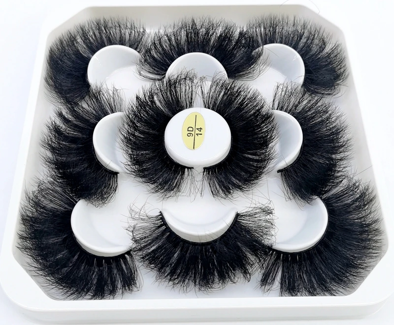 5 Pairs 25mm 3D Mink Lashes Bulk Russian Volume Fluffy Natural False Eyelashes Thick Dramatic Mink Eyelashes Wholesale maquiagem