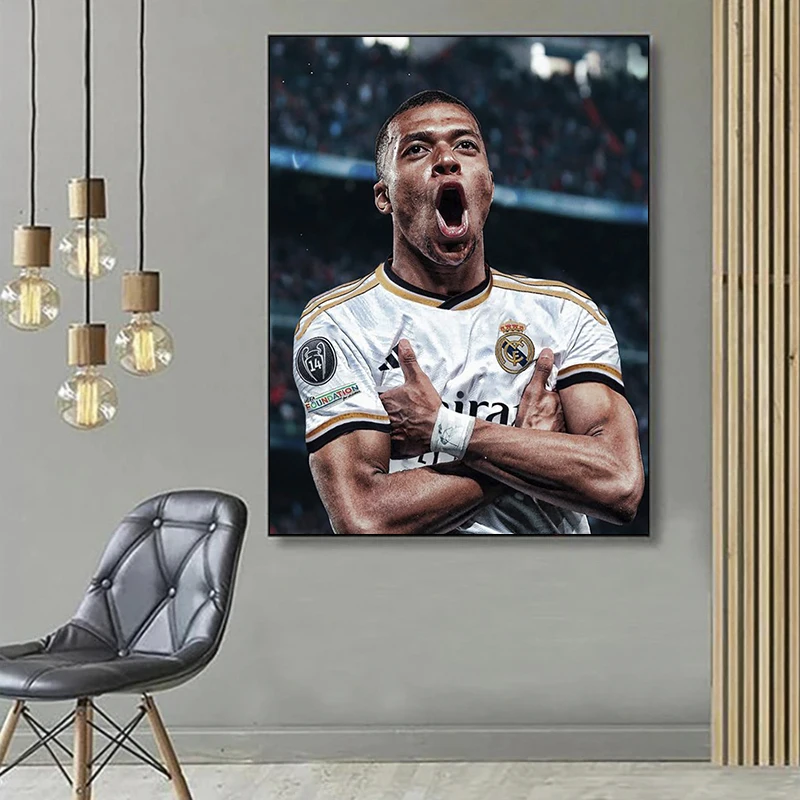 2024 New 5D DIY Kylian Mbappe Diamond Painting Kit Football Diamond Embroidery Color Oil painting Hand Mosaic art home decor