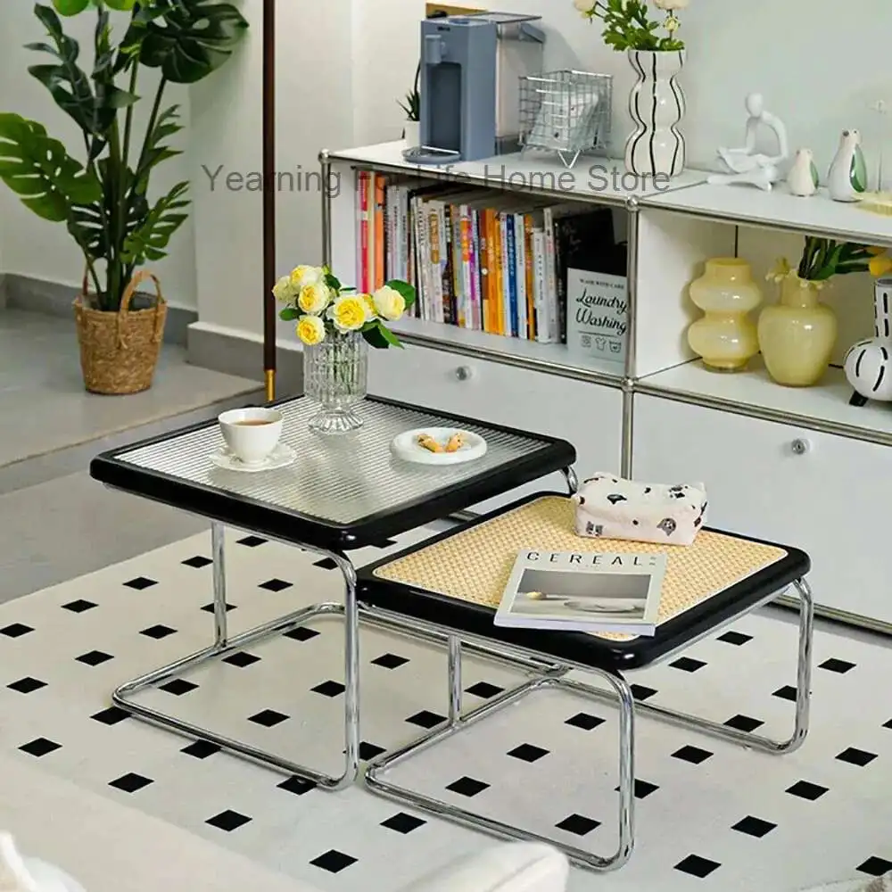 

Aesthetic Square Coffee Tables Minimalist Modern Elegant Square Coffee Tables Trendy Nordic Space Saving Mueble Salon Furniture