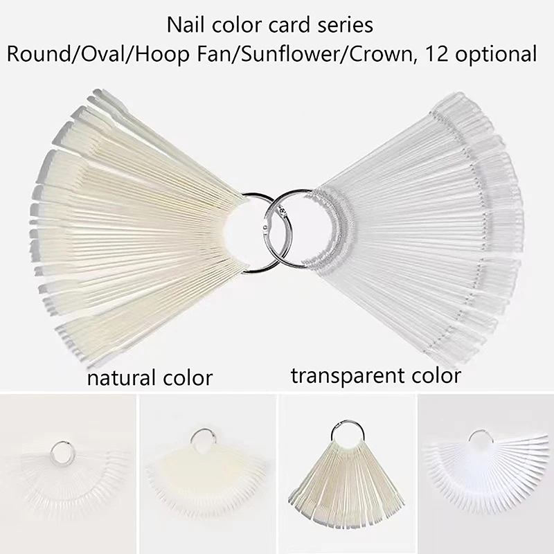 Clear Oval Head Plastic Nail Color Card For Nail Art Display False Tips Swatch Gel Nail Polish Stand Practice Manicure Tools