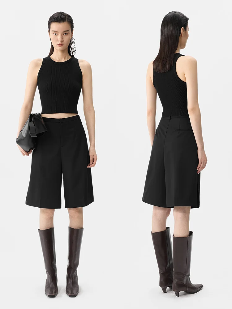 JNBY Sommer Slim Fit Tank Top rund Ne Svel Baumwollmischung Casual Sle ort Länge Innenbekleidung für Frauen