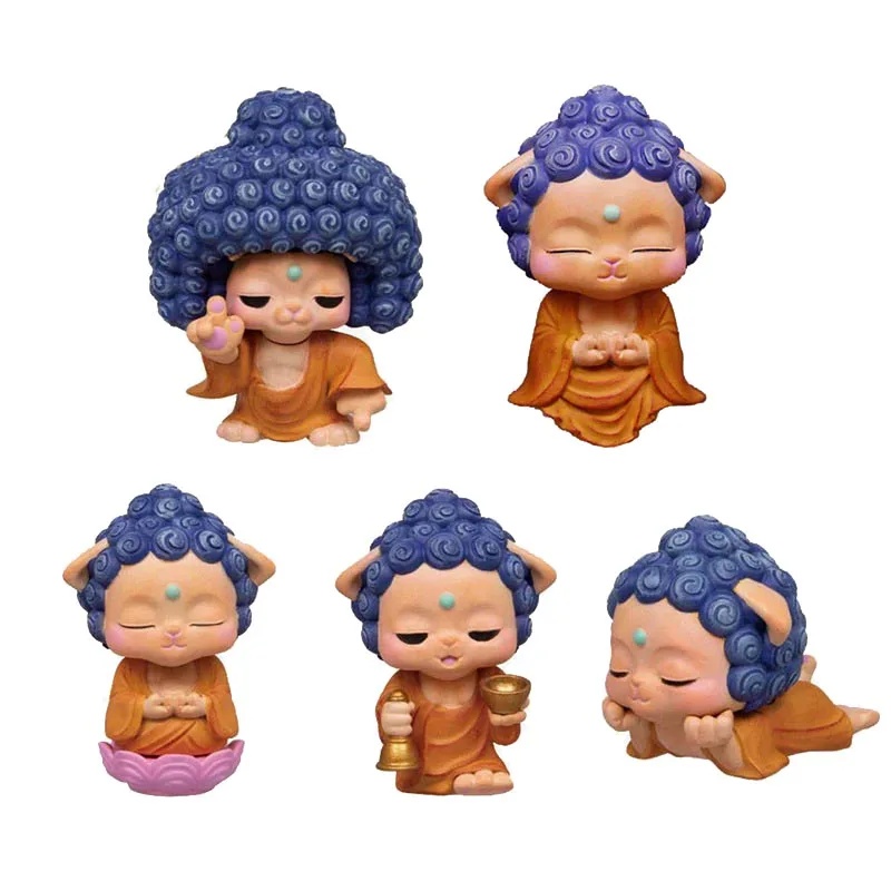 Japanese Genuine Gacha Scale Model Cat Tathagata Doll Healing Buddha Statue Effigy Tabletop Decoration Action Figure Toys