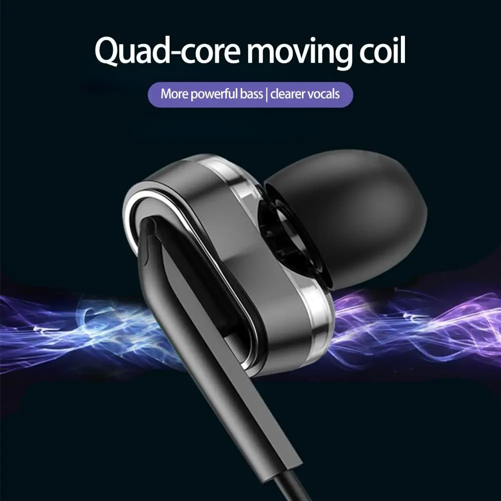 Subwoofer de transmisión estable y duradero con micrófono, auricular con Control de cable en la oreja de 3,5mm, reproductor de música con cable