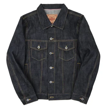Red Tornado 16oz Selvedge Denim Trucker Jacket Men's Daily Jean Coat LS01-001 5 Red Tornado 16oz Selvedge Denim Trucker Jacket Men's Daily Jean Coat LS01-001 5