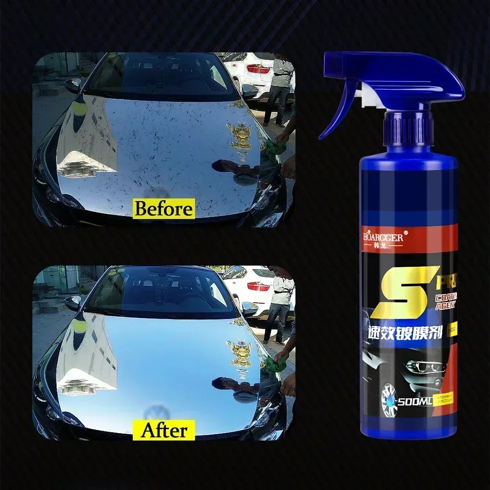 500ml 3 in 1 Car Paint Repair Ceramic Coating Spray Quick Nano-coating Spray Wax Automotive Hydrophobic Polish Paint Cleaner