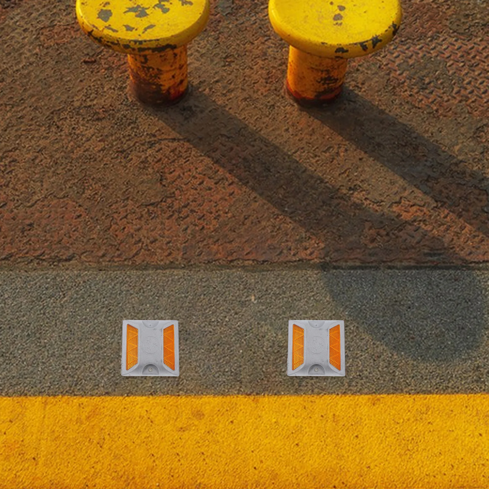 Reflective Road Markers Yellow Pavement Reflectors For Driveways Sidewalks Traffic Control Raised Road Sign Reflector
