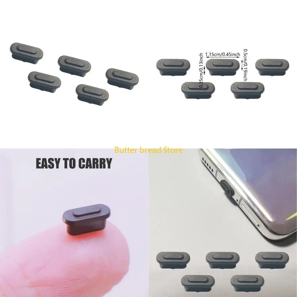 

W89C 5/10Pcs Type-C Dust Plugs Phone Charging Port Protector Cover Universal Type C Dustproof Caps for 15 Phone Action Camera