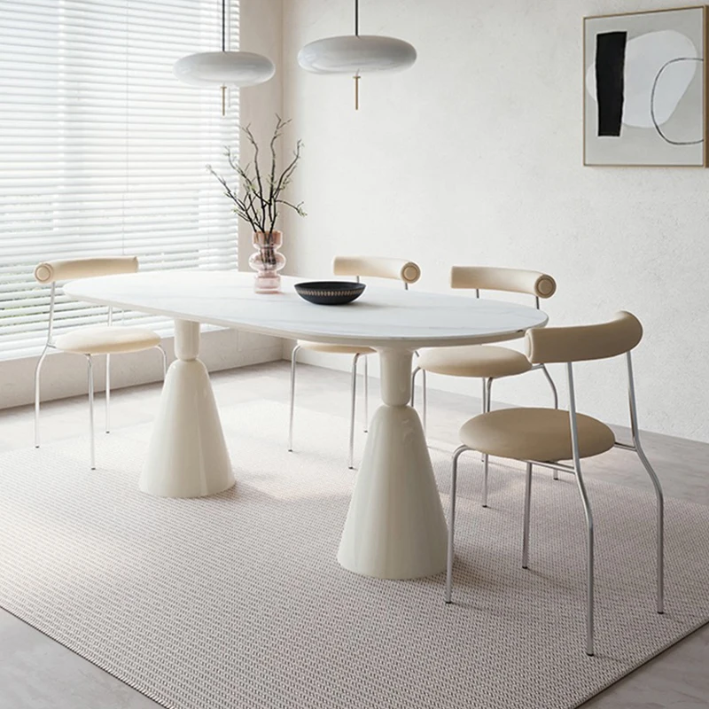 Dinner Table Kitchen Dining Furniture Simple chaise salle manger design Modern Marble Lunch Table With Chair