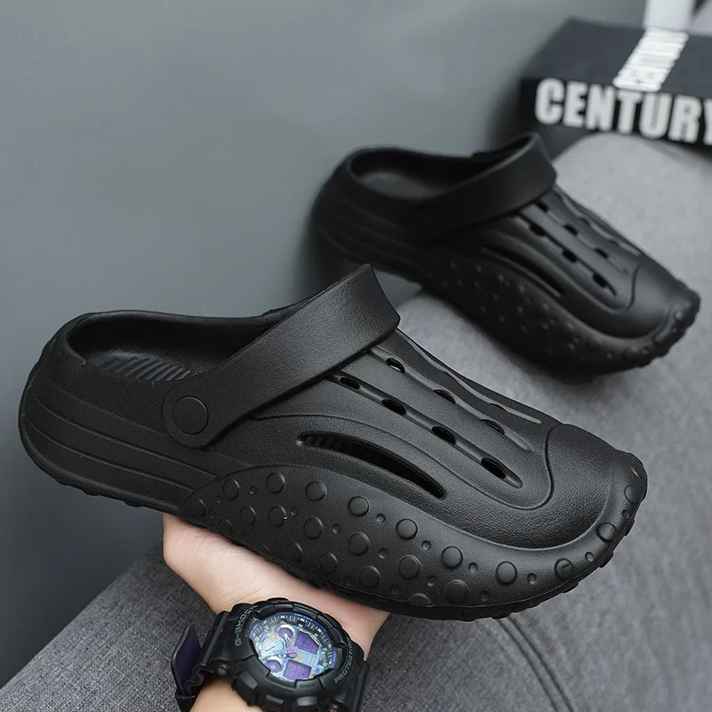 

Мужские летние сандалии Evshine, женские модные шлепанцы с отверстиями, удобные пляжные тапочки унисекс из ЭВА, нескользящие садовые туфли