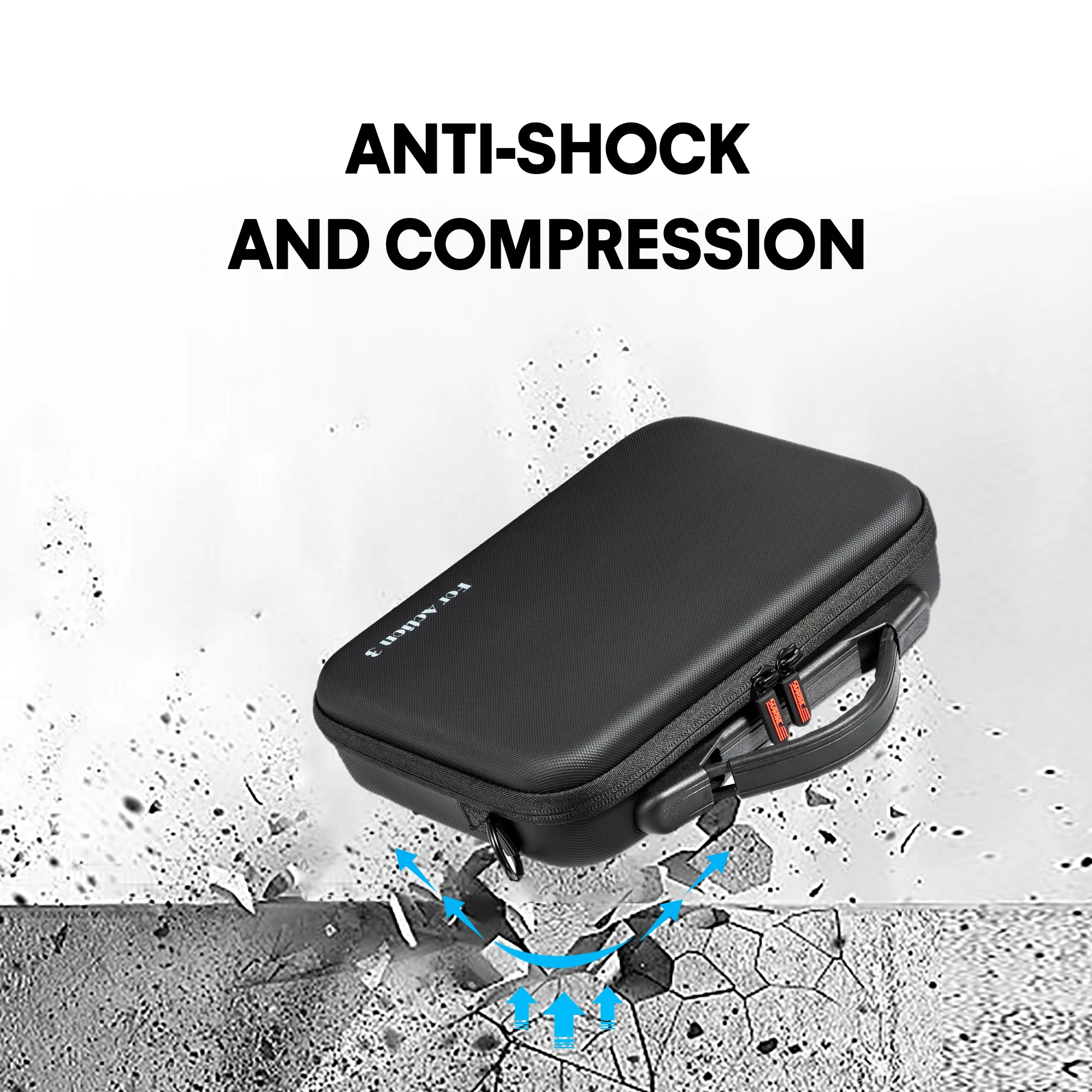 STARTRC Carrying Case for DJI Action 4 Storage Case PU Leather Hard Case for DJI Osmo Action 3 Camera Accessories Handbag