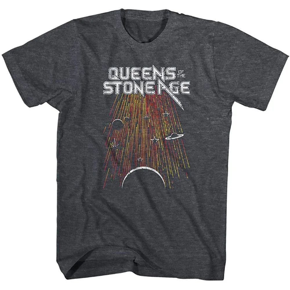 Camiseta de algodón con estampado de Queens of The Stone Age Space Meteor, estilo vintage, psicodélico, Stoner Rock, ropa de calle unisex