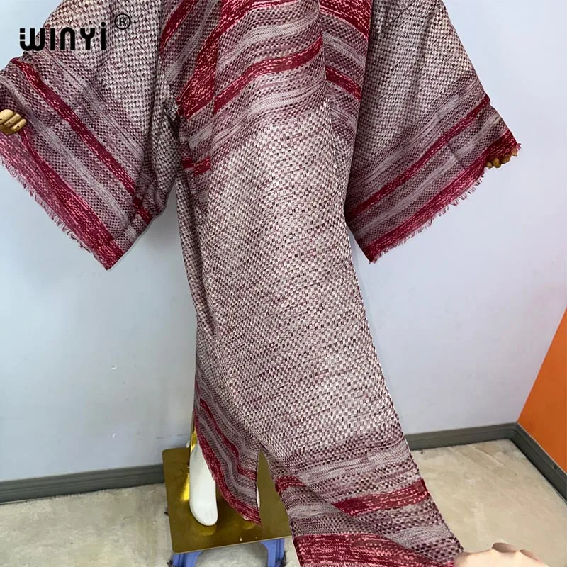 Kimono WINYI letni nadruk kaftany boho dla kobiet elegancki kardigan seksowna wakacyjna odzież plażowa maxi strój kąpielowy wieczorowy