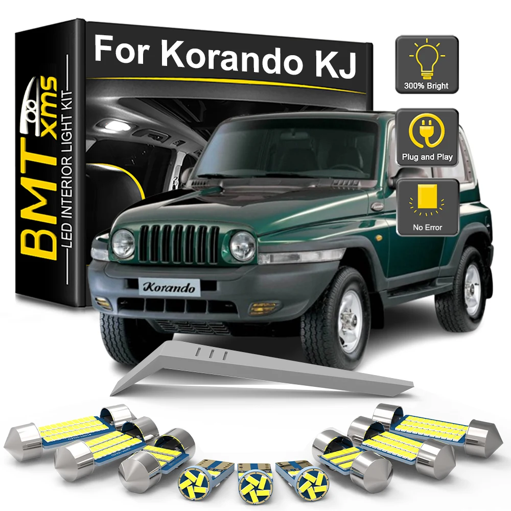 BMTxms 11Pcs LED Interior Light Bulb Kit For Ssangyong Korando KJ 1997-2001 2002 2003 2004 2005 2006 2007 Car Map Trunk Canbus