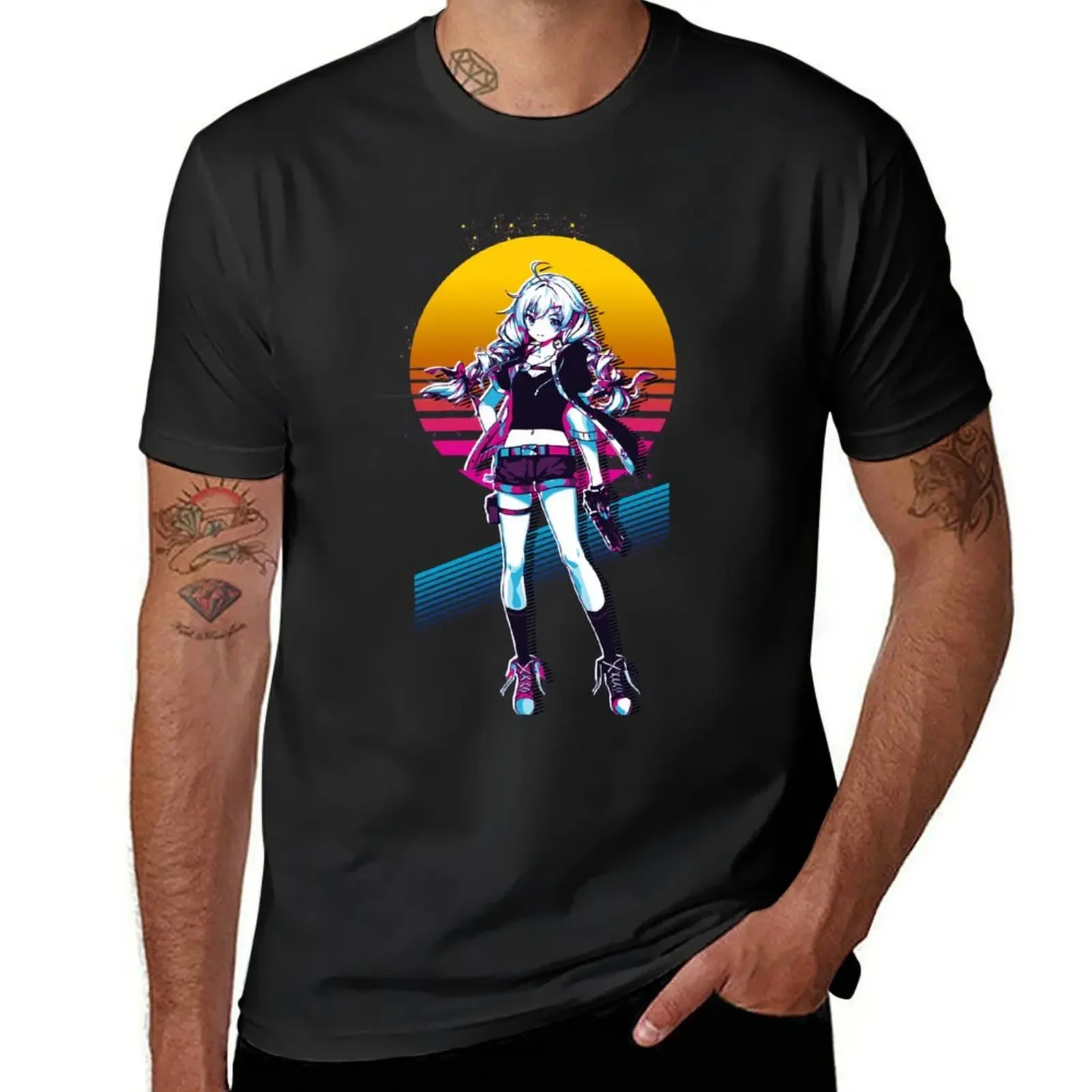 Honkai Impact - Kiana Kaslana *80s retro* T-Shirt graphic tee shirt vintage graphic tee clothing for men