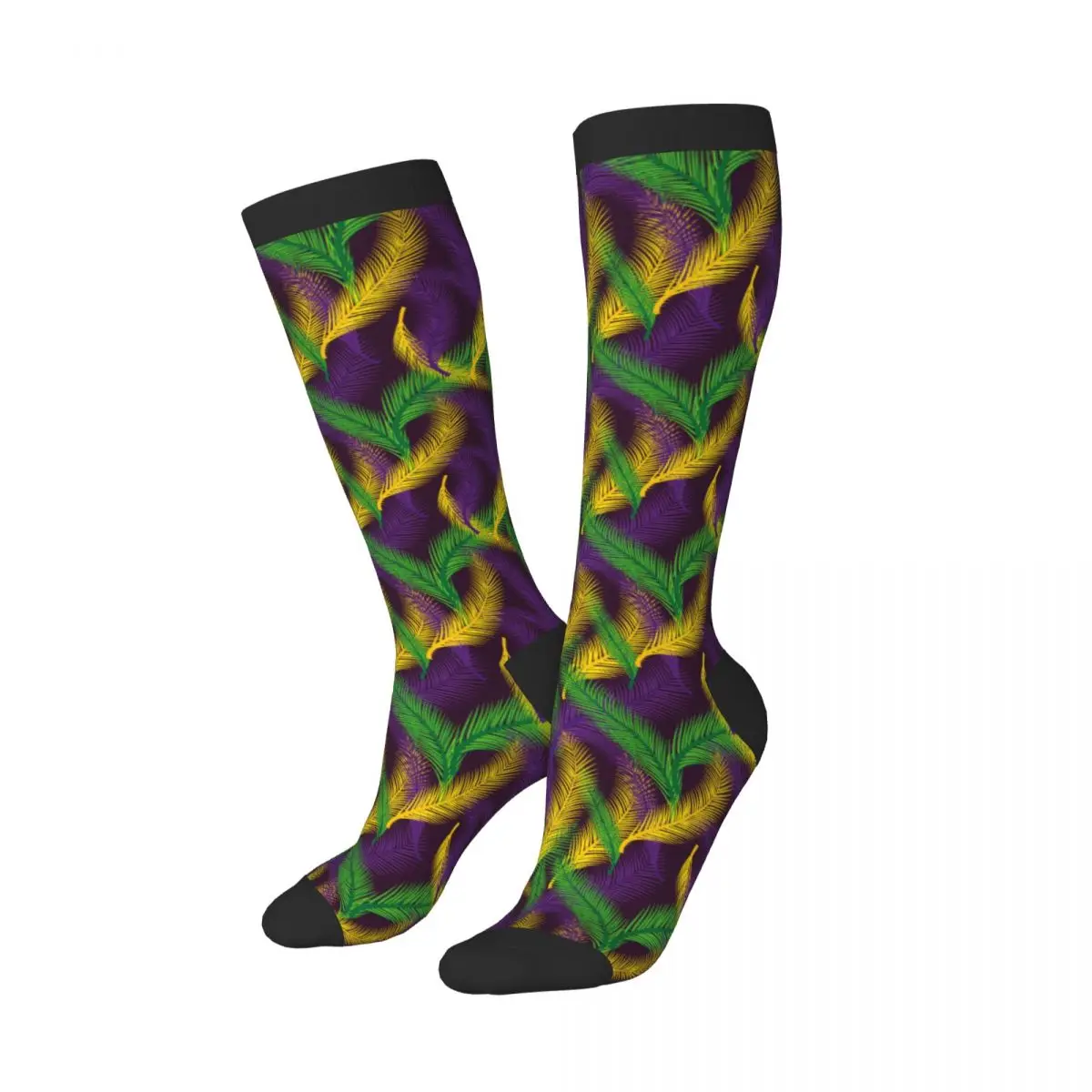 1 Pack Mardi Gras Palms Over-knee Long Socks Middle High School Socks