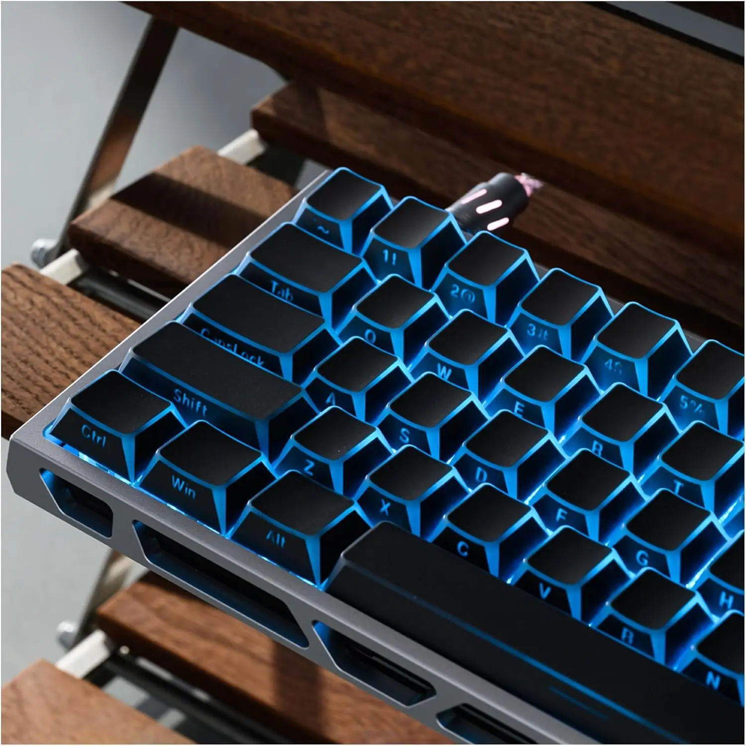 

Black Keyboard Keycaps Side Printed Translucent Keycap Set Cherry Profile KeyCaps for Mechanical Keyboards with MX Switches