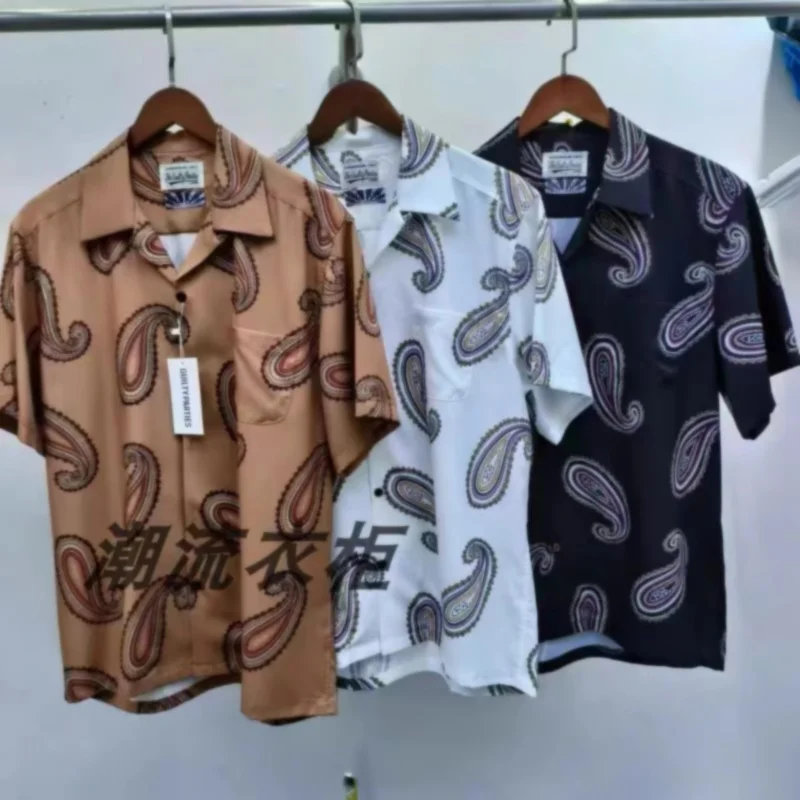 

24ss Fashion Full Print Cashew Flower WACKO Shirt Top High Quality 1:1 Mens Womens Hawaii Short Sleeve Shirt