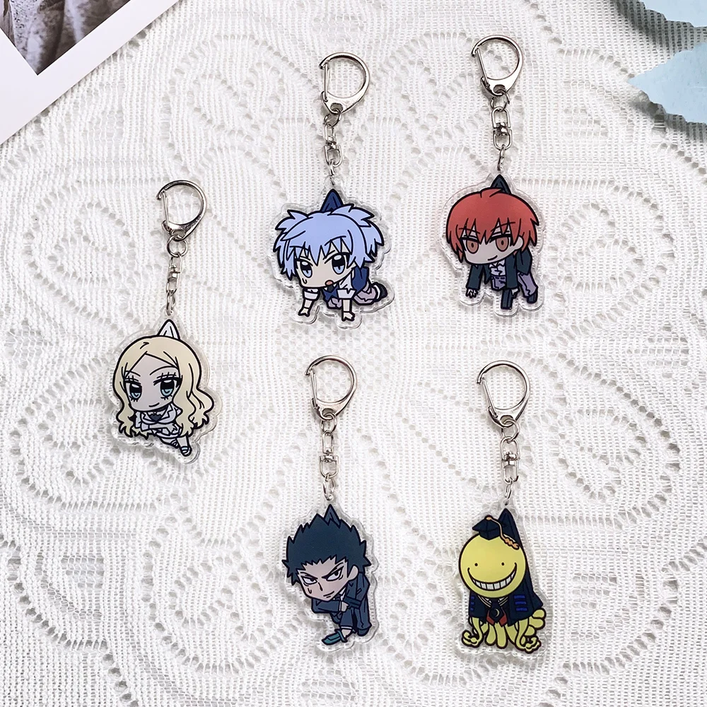 1/5 Piezas de Llaveros Acrílicos de Personajes de Anime de Assassination Classroom, Accesorios, Anillos para Llaves, Regalos para Amigos, Dijes para Bolsos ​   Colgante para Mochila