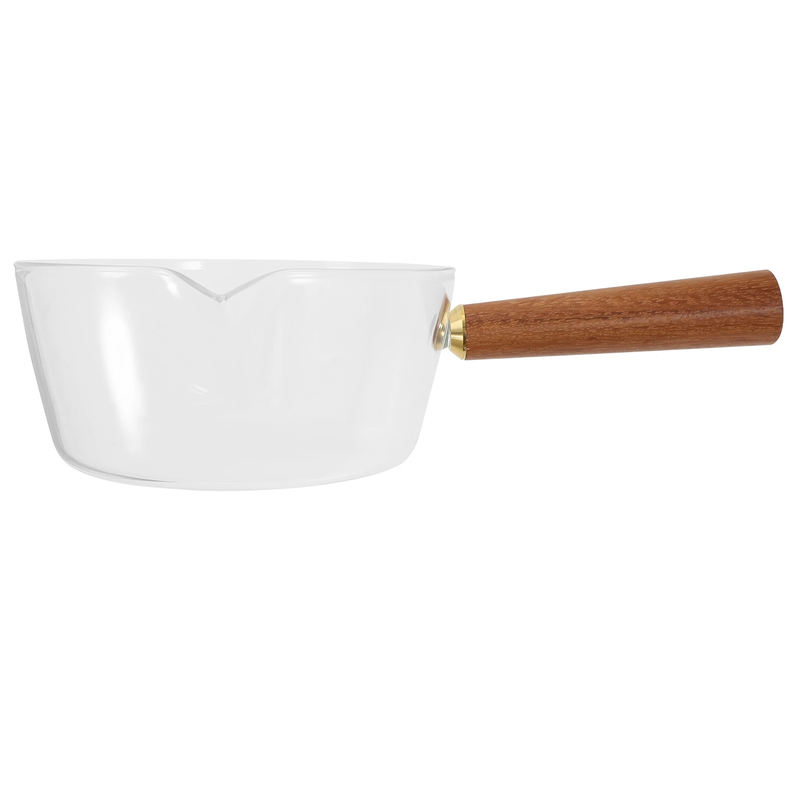 

1pc Milk Multi-Purpose Kitchen Stockpot Wooden Handle Soup Noodles Food Transparent Glass Food Cooking Utensil
