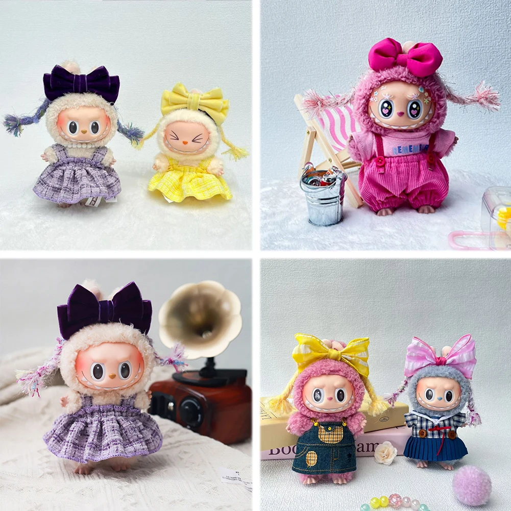 Cute Mini Multi-colored Yarn Weaves Small Braids For 15-17cm Labubu Doll Clothes Hair Accessories Dolls Cute Decoration