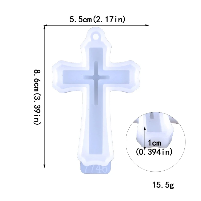 Molde resina silicona cruzada, crucifijo, molde resina fundición epoxi para fabricación joyas, manualidades, del