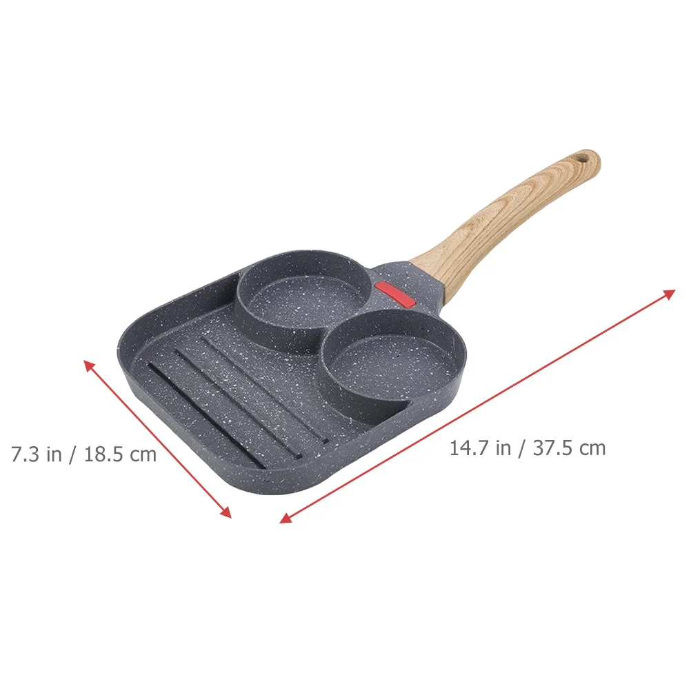 

Разделенная сковорода 3 в 1, секционная стальная сковорода для блинов и яиц, стальная сковорода с антипригарным покрытием, кухонный инструмент, 10 дюймов, многофункциональная