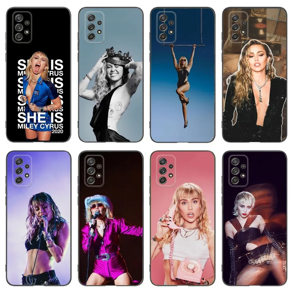 Singer M-Miley C-Cyrus Phone Case For Samsung Galaxy A13,A21s,A22,A31,A32,A52,A53,A71,A80,A91 Soft Black Phone Cover