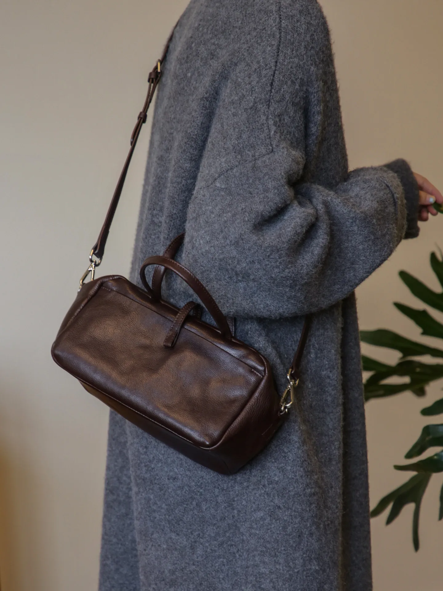 weekend travel party luxury soft genuine leather women's handbag vintage natural vegetable tanned cowhide ladies crossbody bag