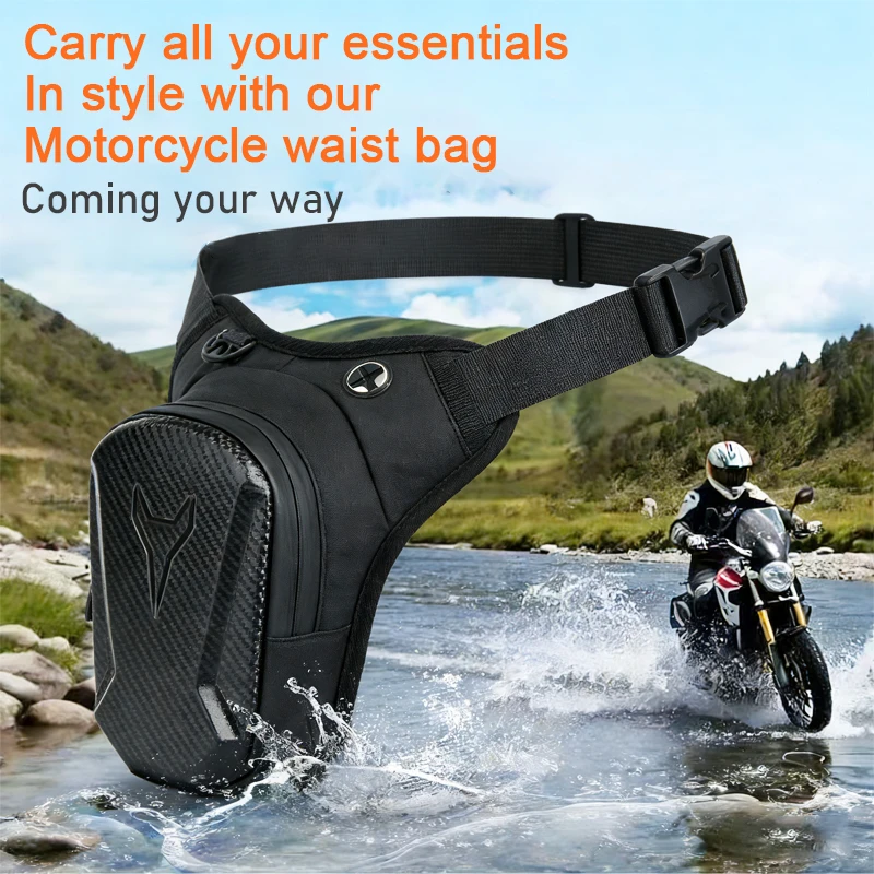 Motorcycle Leg Side Bag Mobile Phone Bag EVA Hard For Shell Outdoor Casual Waist Motorbike Purse Hip Bum Pack Storage