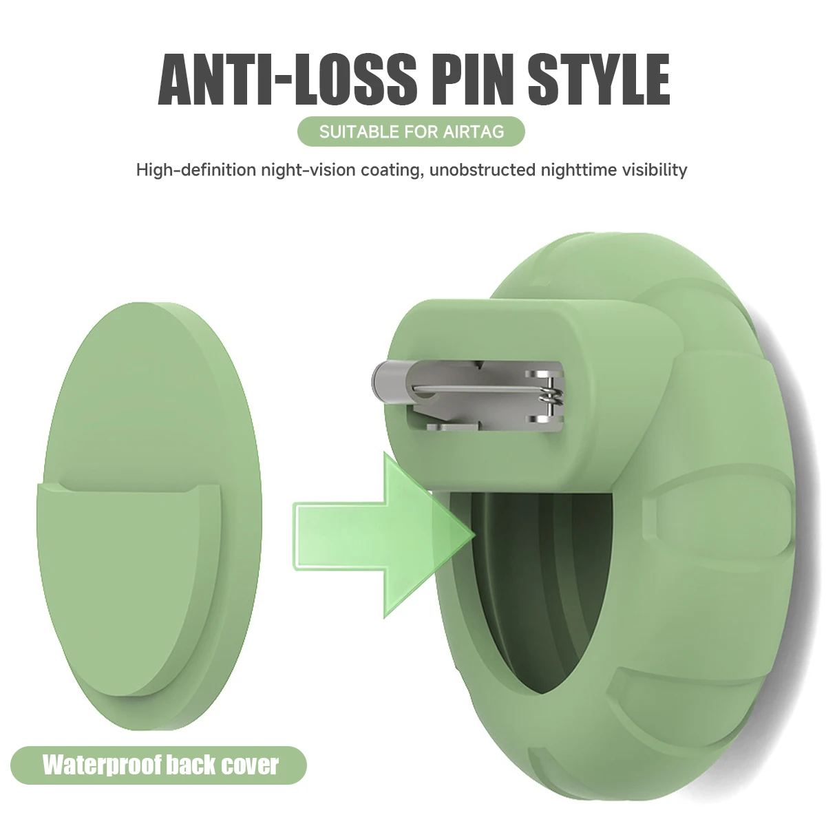 Invisible Pin Tracker Device Case Full Protection Waterproof Locator Holder Inside Silicone Protective Cover for Airtag Kids
