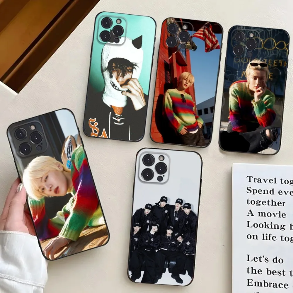 Etui na telefon W-Winwin N-nct do iPhone 16,15,14,13,12,11, Pro, X, XS, Max, XR, Plus, Mini Black Silicone Soft Case