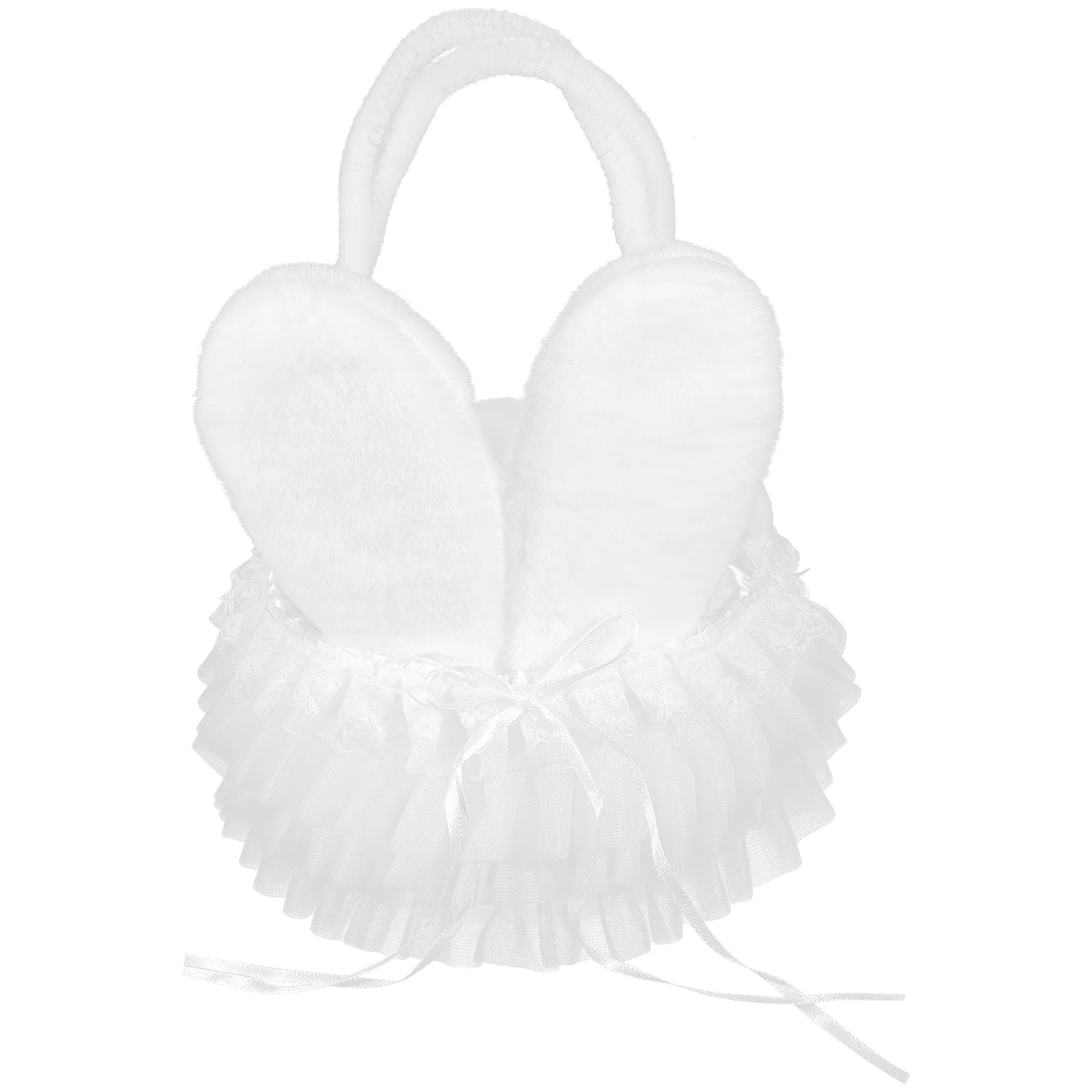 

Rabbit Ears Flower Basket Small Cute with Handle Portable Candy Satin Picking Decorative