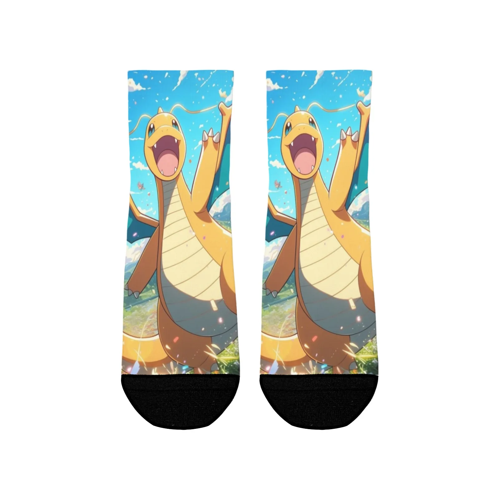 

1 Pair Dragonite Cartoon Socks - Super Breathable, Moisture - Wicking, Elastic Cuffs - Ideal for Fans & Dynamic Wear