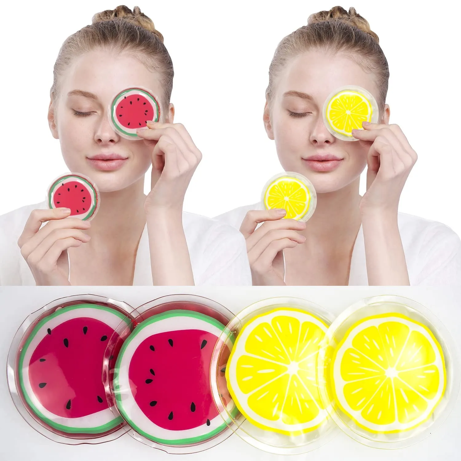 4/8 pièces, compresses réutilisables en gel chaud et froid, petites compresses rondes pour les yeux, la relaxation, les voyages en famille, idéal pour Noël.