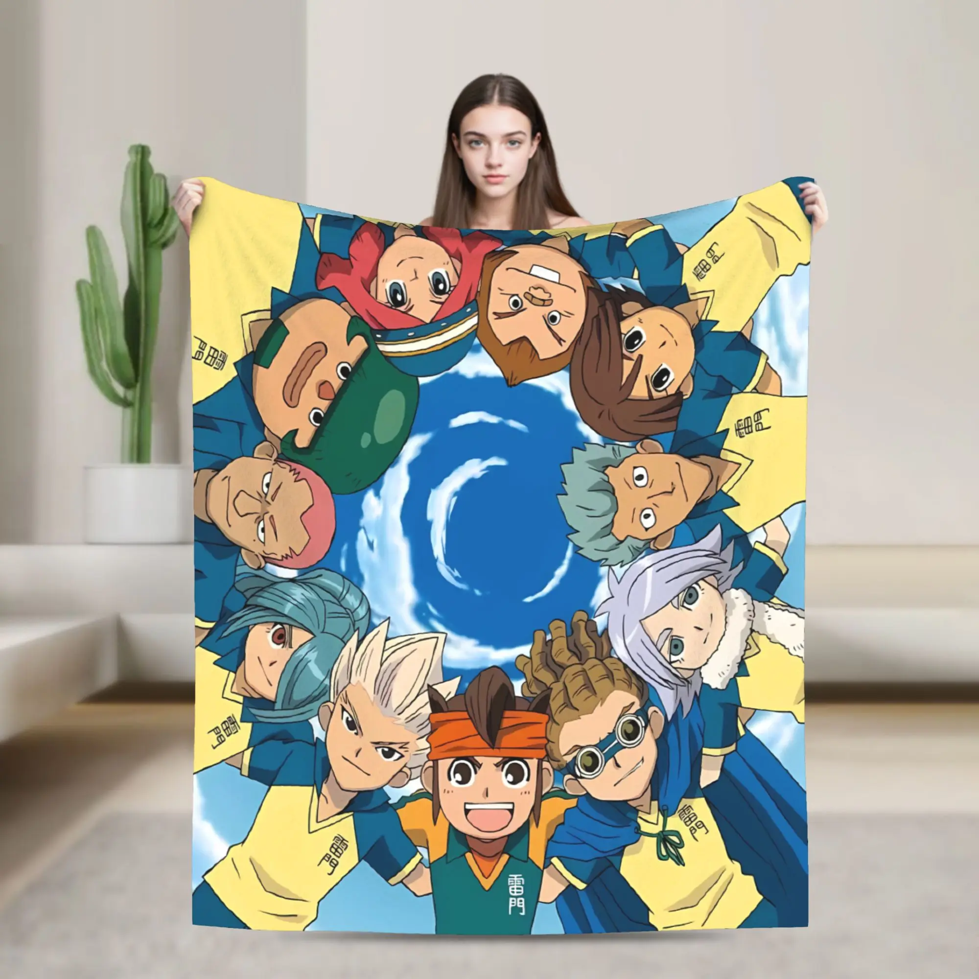 Anime Axel Blaze Inazuma Eleven Blanket  Soft Street Trend Plush Throw Blanket For Boy Girl Bedroom Flannel Bedspread Bed Cover