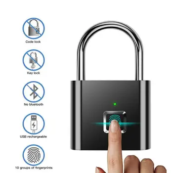 도난 방지 방수 열쇠가 없는 지문 자물쇠, 휴대용 상자, USB 잠금 장치, 디지털 휴대용 충전기 V9x0 