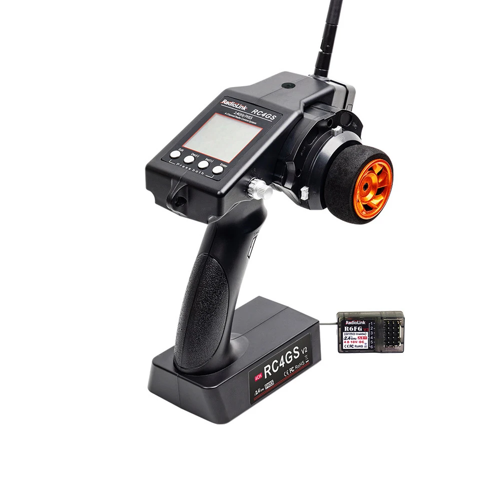 RadioLink RC4GS V3 2.4G  5CH 400M Distance Remote Controller Transmitter R6Fg Gyro Inside Receiver for RC Car Boat