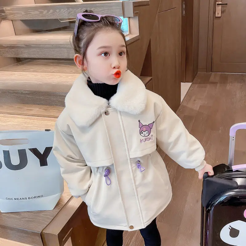 ガーリーハートクロミアニメかわいいサンリオレザージャケットかわいいインファッション子供フリース肥厚ベビーコットンパーカーコートおもちゃ