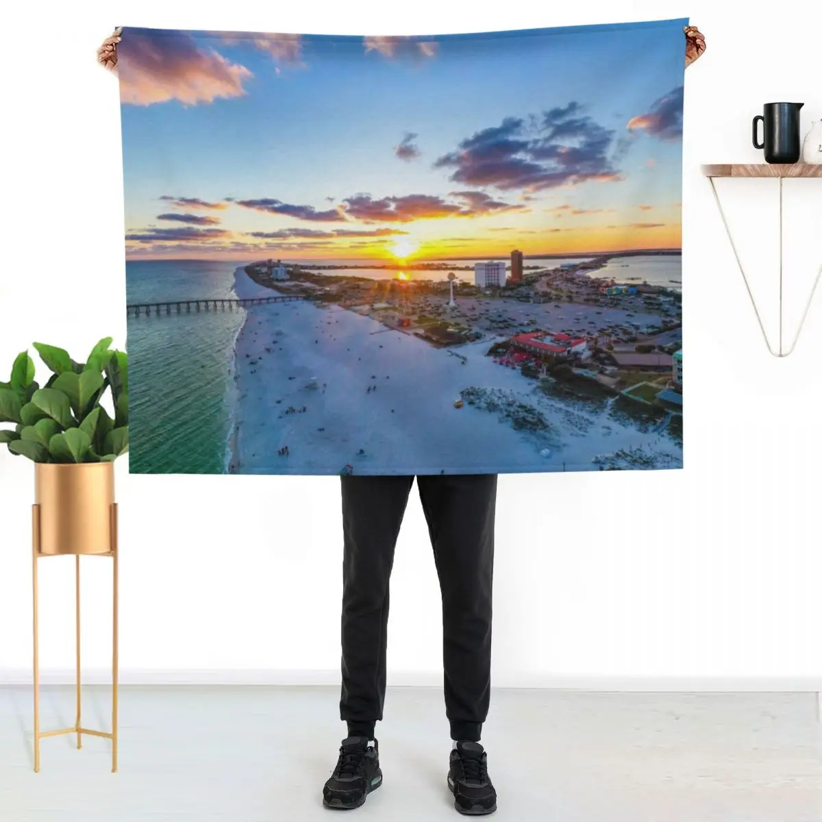 Casino Beach Sunrise Throw Blanket Thermals For Travel Weighted Warm Personalized Gift Thin Flannels Blankets