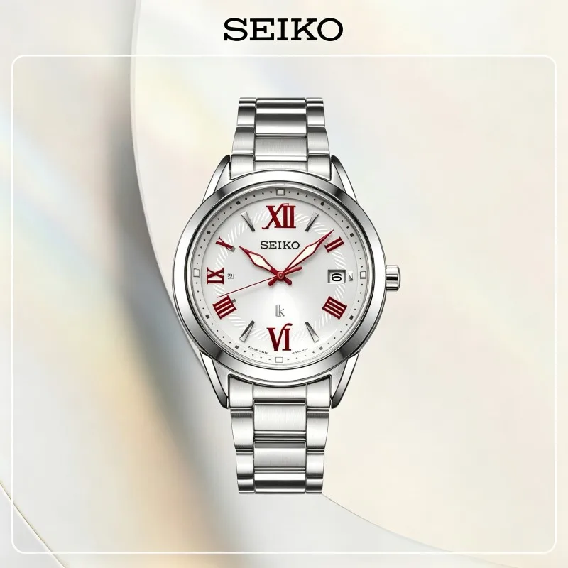 SEIKO LUKIA SUT387J1 Women Solar Quartz Wristwatch Sapphire Glass 100M Water Resistant Date Function Elegant Dress Watch