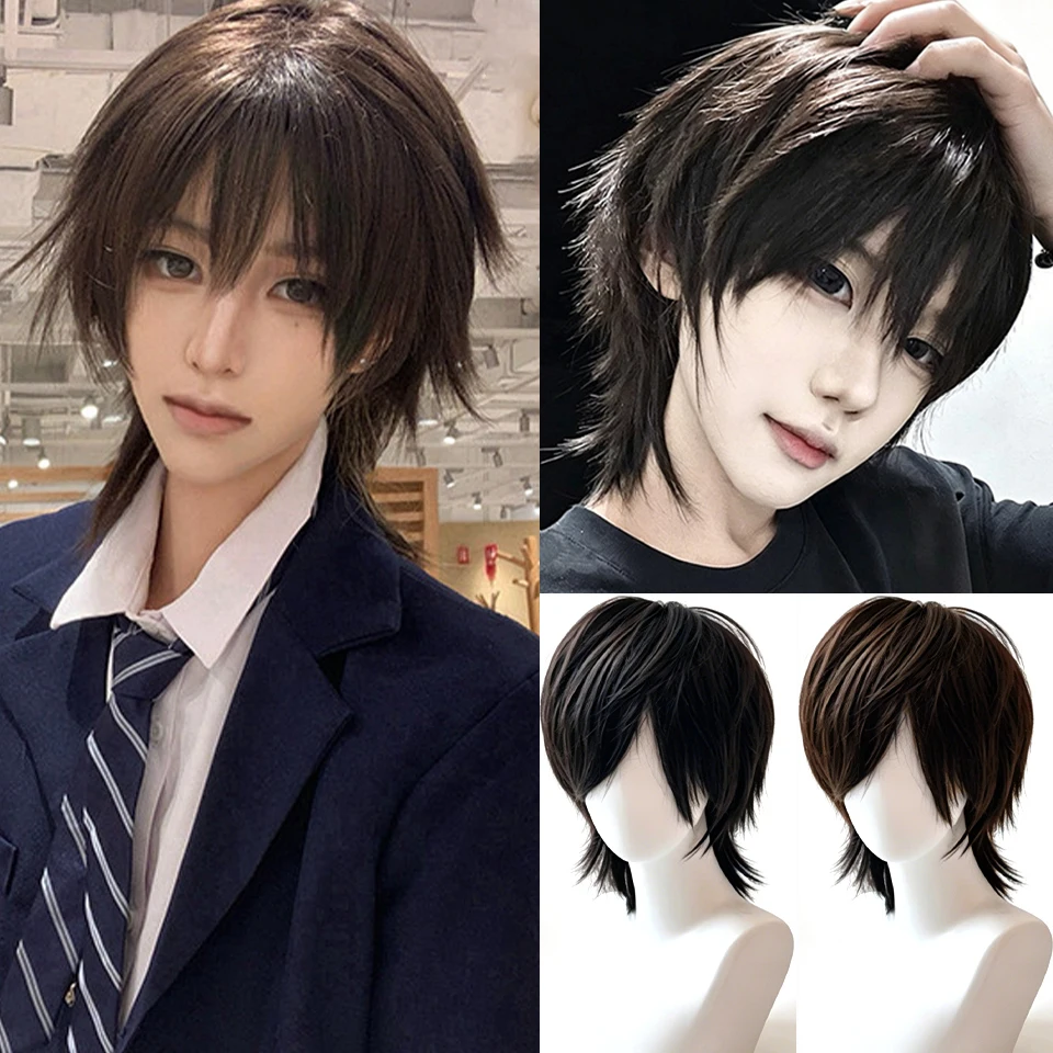 Synthetic Fiber High-Temperature Silk Anime Wig for Cosplay Theme Women Men's Wig Daily Party Halloween Christmas Vacation Gift