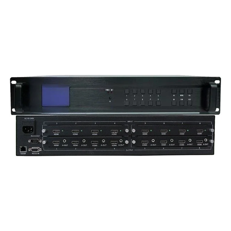 

Matrix switcher 8 in 8 out screen splicing Matrix 4K multi-screen splicing with audio card
