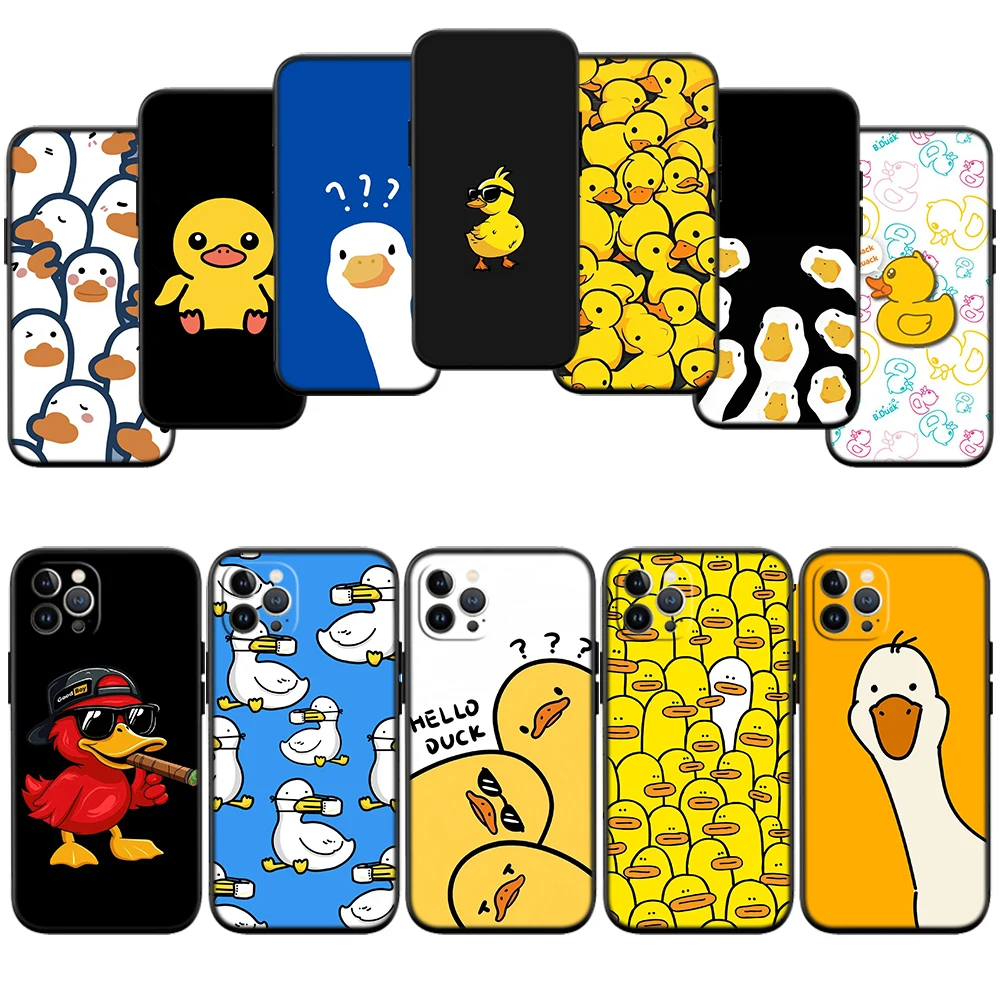 IJ23 DUCK Cartoon Shell Phone Case for Samsung Galaxy Note 10 20 S23 S24 S25 Ultra FE Plus Edge Lite A02S A35 A07 A17